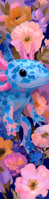 Free printable axolotl bookmark featuring a pretty axolotl